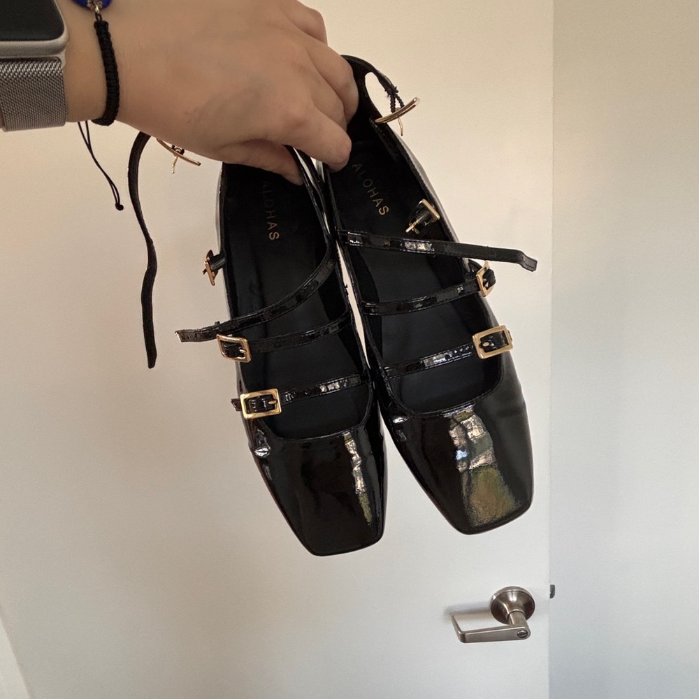 Black Patent Leather Mary Jane Flats